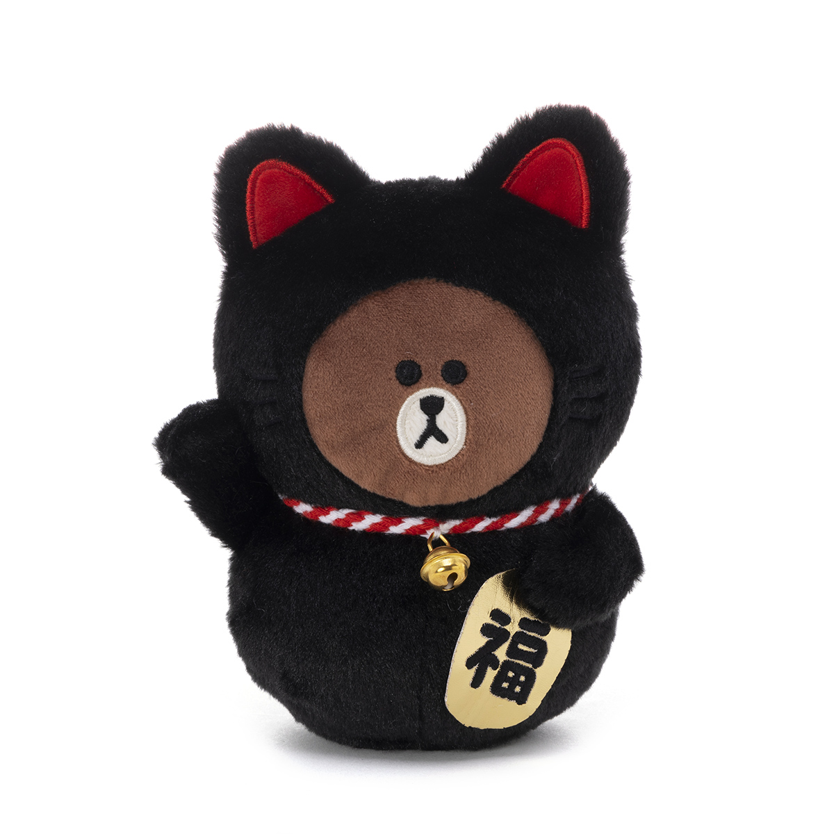 招き猫ぬいぐるみ ブラック ブラウン | LINE FRIENDS 公式オンラインストア